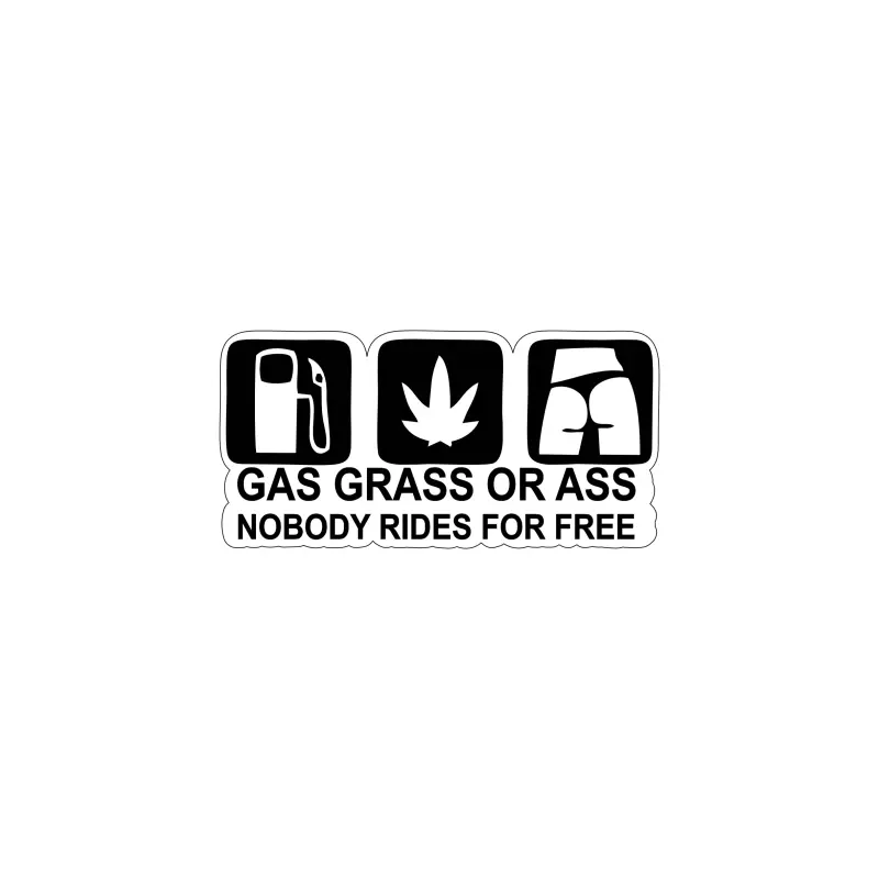 Gas grass or ass, autocolant, dimensiune 100x50 mm, model 066